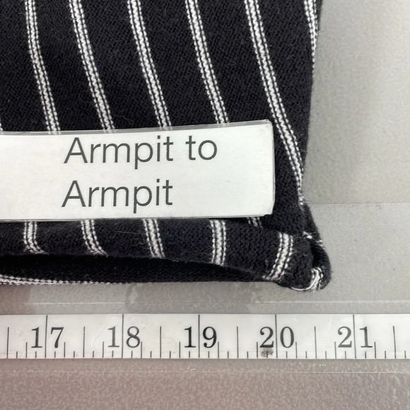 Anthropologie Field Flower Sweater Women's XL X Large Black White Stripe Crochet - Picture 12 of 13